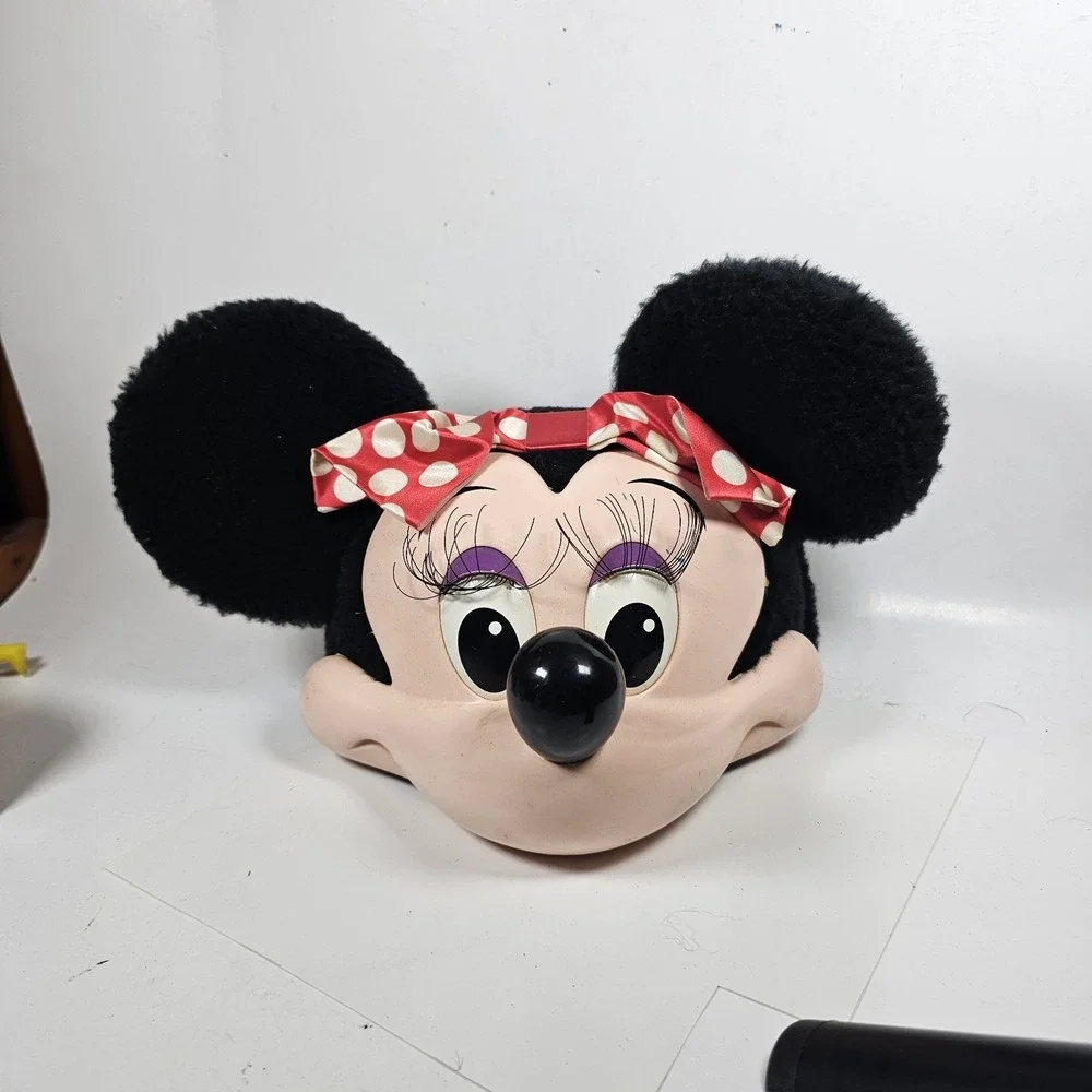 DISNEY Minnie Mouse 3D Hard Plastic Snapback Cap Hat 90s‎ Made In USA Vtg 1995 ✨